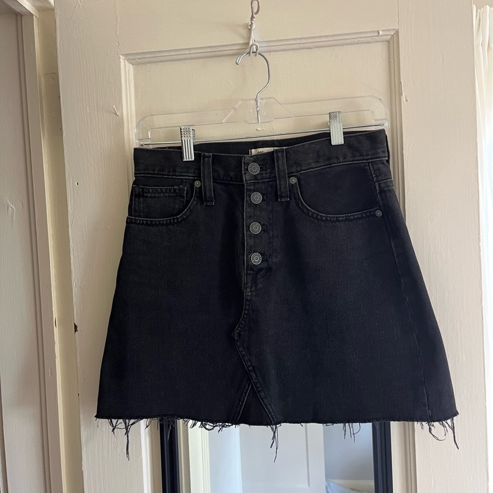 Madewell Black Denim Skirt